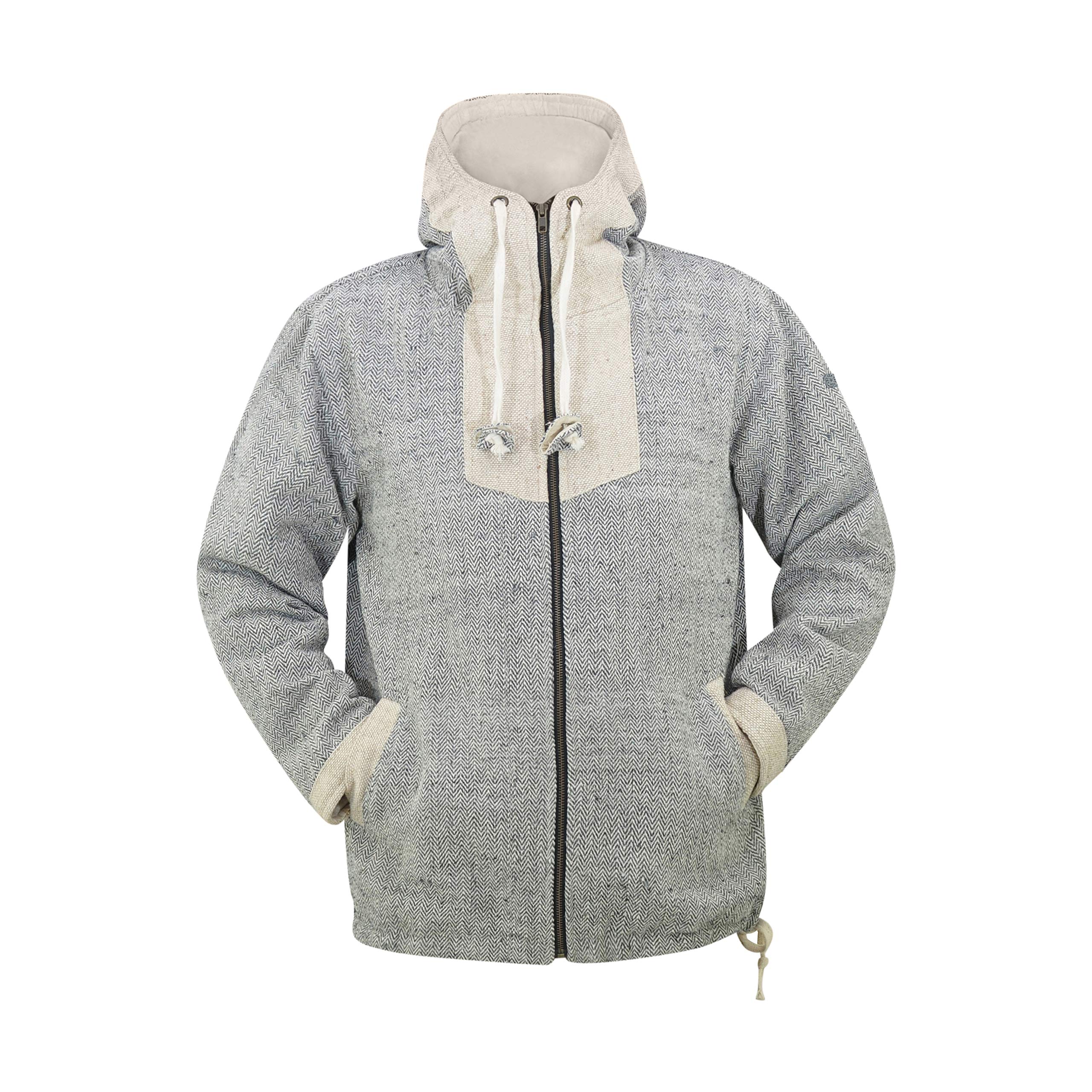virblatt - Felpa Baja Uomo| Canapa & Cotone | Felpa Uomo Cappuccio Etnica Baja Hippie Felpe Invernali Giacca Alternativa Nepalese