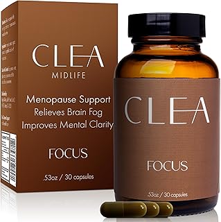CLEA Midlife Focus - Menopause Supplement for Brain Fog - Trusted by Dr Suzanne Gilberg MD, 50mg Premium Organic Hemp Oil Supports Memory, Mental Clarity & Focus, Menopause Support - 30 Capsules