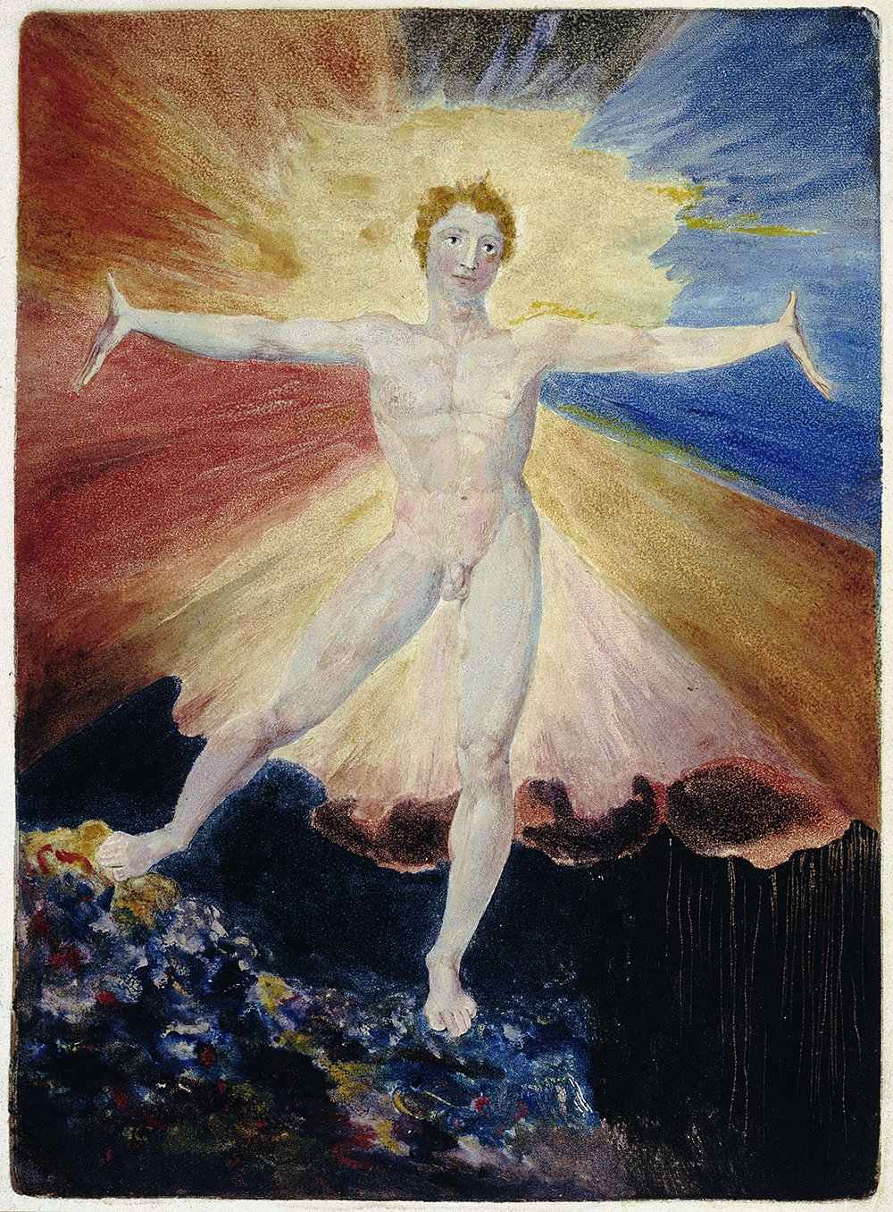 Albion Rose William Blake grand format affiche encadree noir mat pour decoration murale