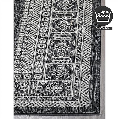 Miniatura 5 de FH Home Alfombra de tejido plano para exteriores, impermeable, fácil de limpiar, resistente a las manchas, hilo de polipropileno de alta calidad,