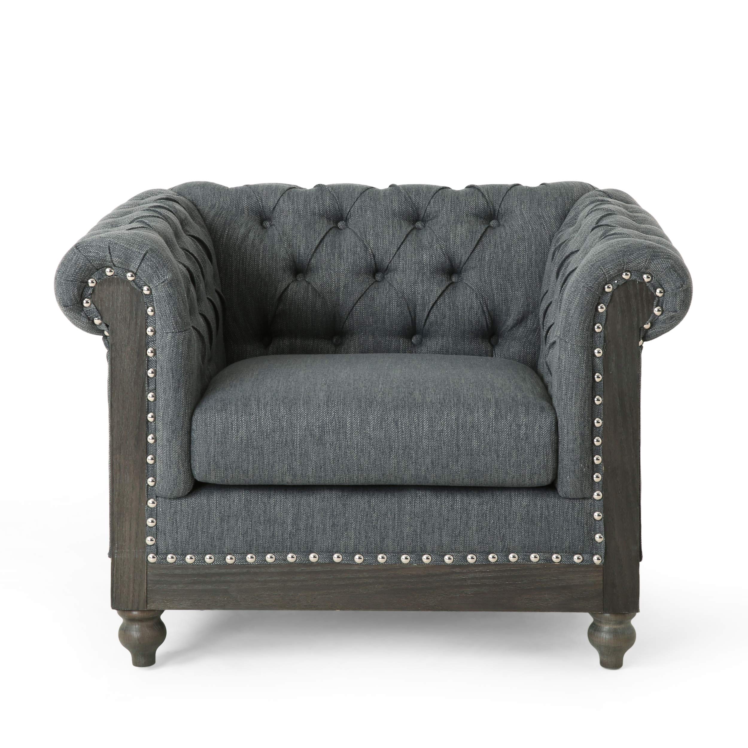 Christopher Knight Home Castalia Club Chair, Charcoal + Black