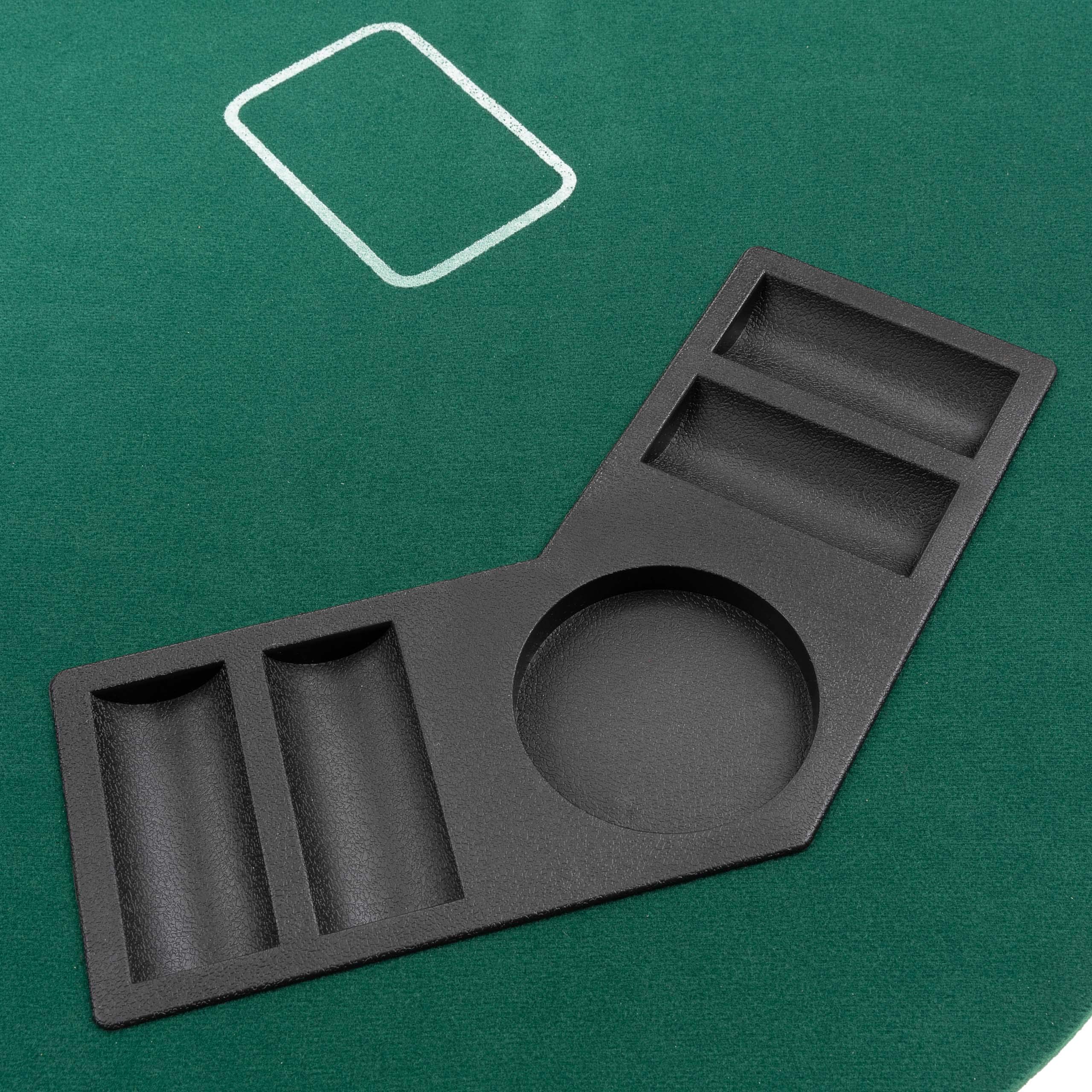 Faltbare Tischauflage Casino Pokertisch Pokerauflage Holzverstärkt 200 x 90 cm Chiptray Getränkehalter Black Jack Texas Holdem