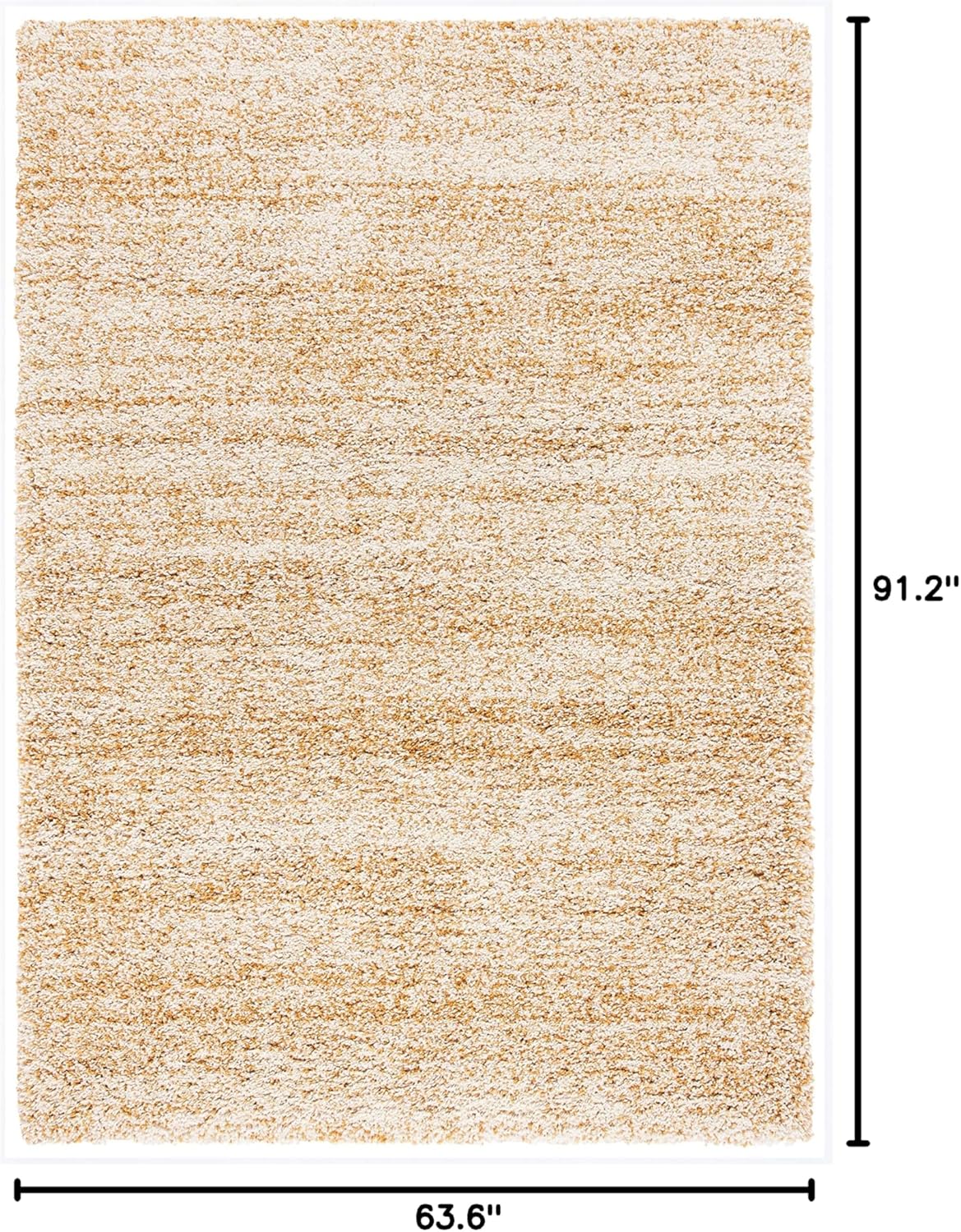 SAFAVIEH Hudson Shag Collection Area Rug - 5'3" x 7'6", Ivory & Gold, Modern Abstract Design, Non-Shedding & Easy Care, 2-inch Thick Ideal for High Traffic Areas in Living Room, Bedroom (SGH295G)