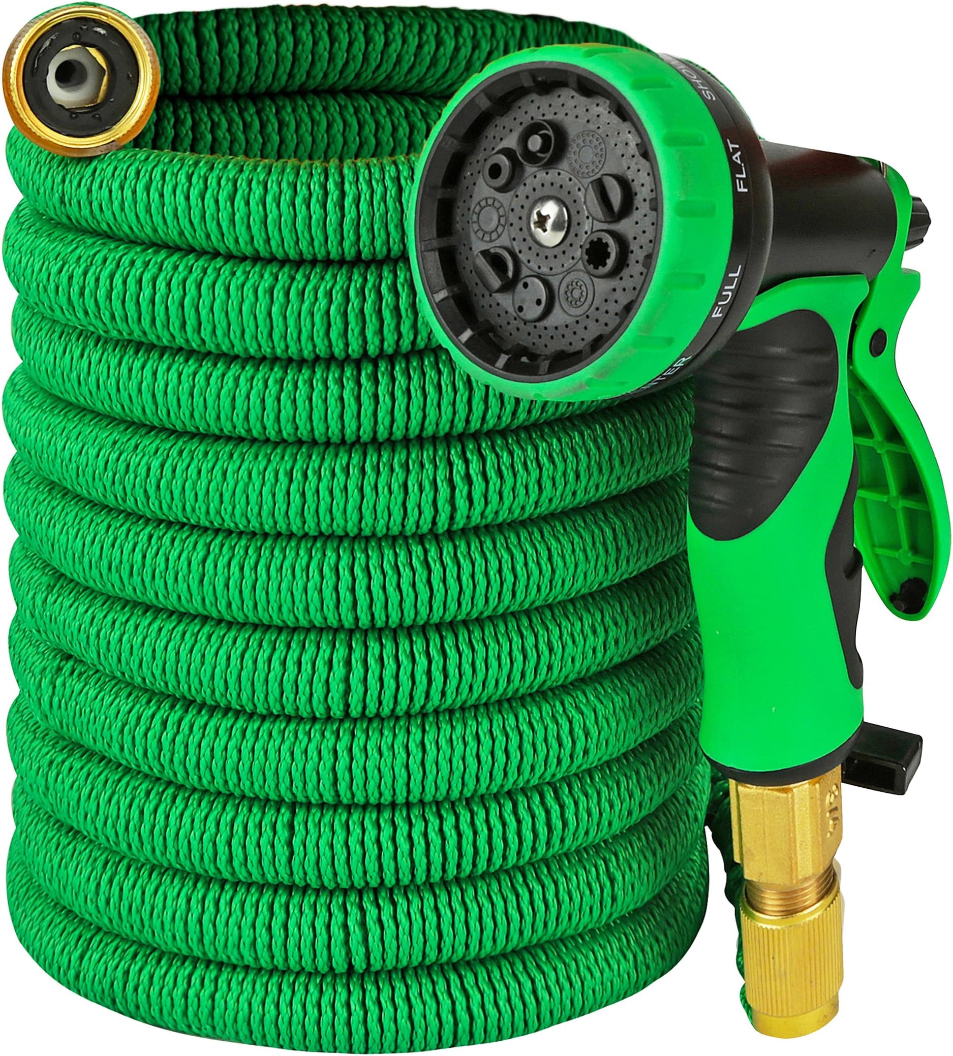 Garden Hose - Expandable 50ft Water Hose with Solid Brass Connectors , Triple Latex Core | 9-Pattern Spray Nozzle + Storage Bag | Strong, Flexible Garden, Lawn, Pet Shower, Plant Watering Hose …