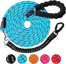 Dog Leash Long Leash Dog Leash 66.4 ft (20 m) - Long Round Rope, For Small Dogs, Medium Dogs, Large Dogs, Reflective, Lightweight, Durable, Easy to Hold, Sponge Handle, Elastic Lead, Includes