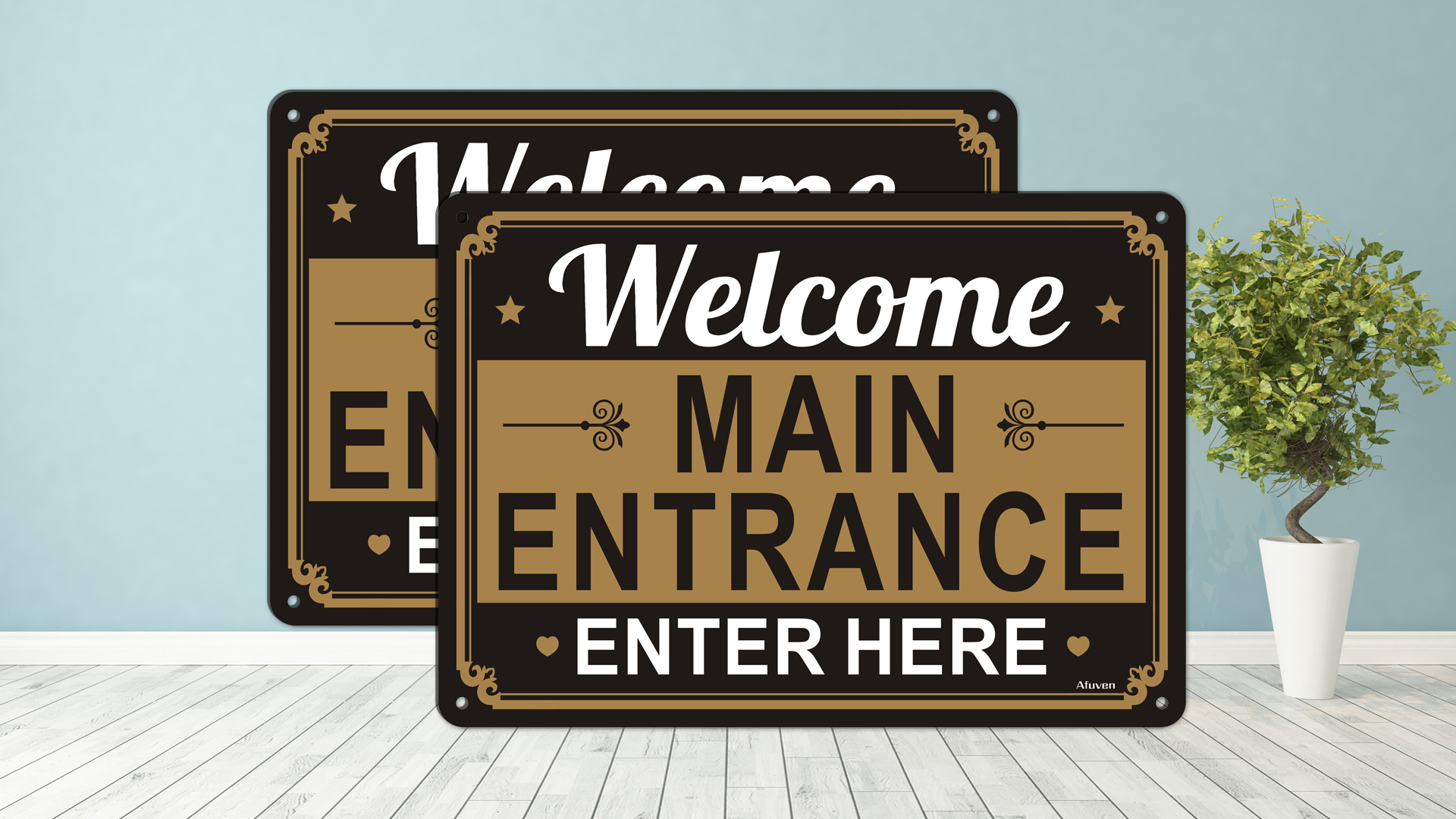 Amazon.com: Welcome Main Entrance Enter Here Signs 14 x 10 Inches