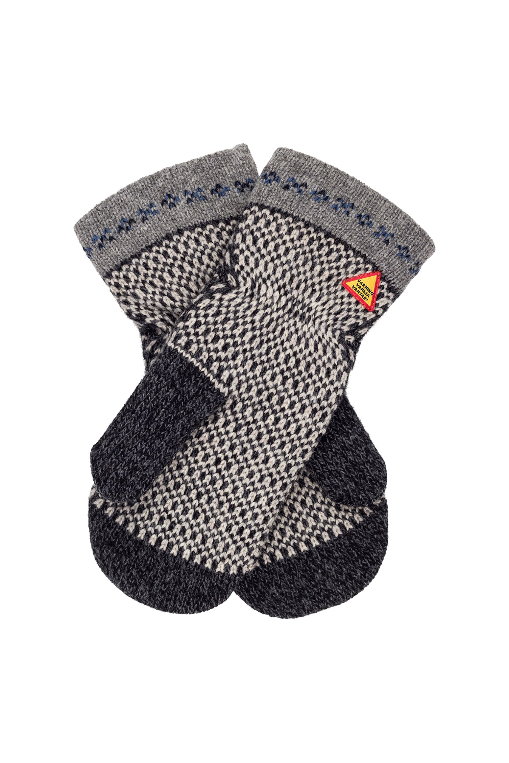 ÖJBRO VANTFABRIK guanti in maglia lana merino Skaftö Sot M (7-9) grigio guanto fuderato caldi morbidi Svezia