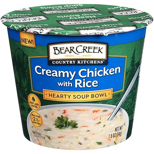 Bear Creek Hearty Soup Bowl - Pollo cremoso con arroz, 1.9 onzas