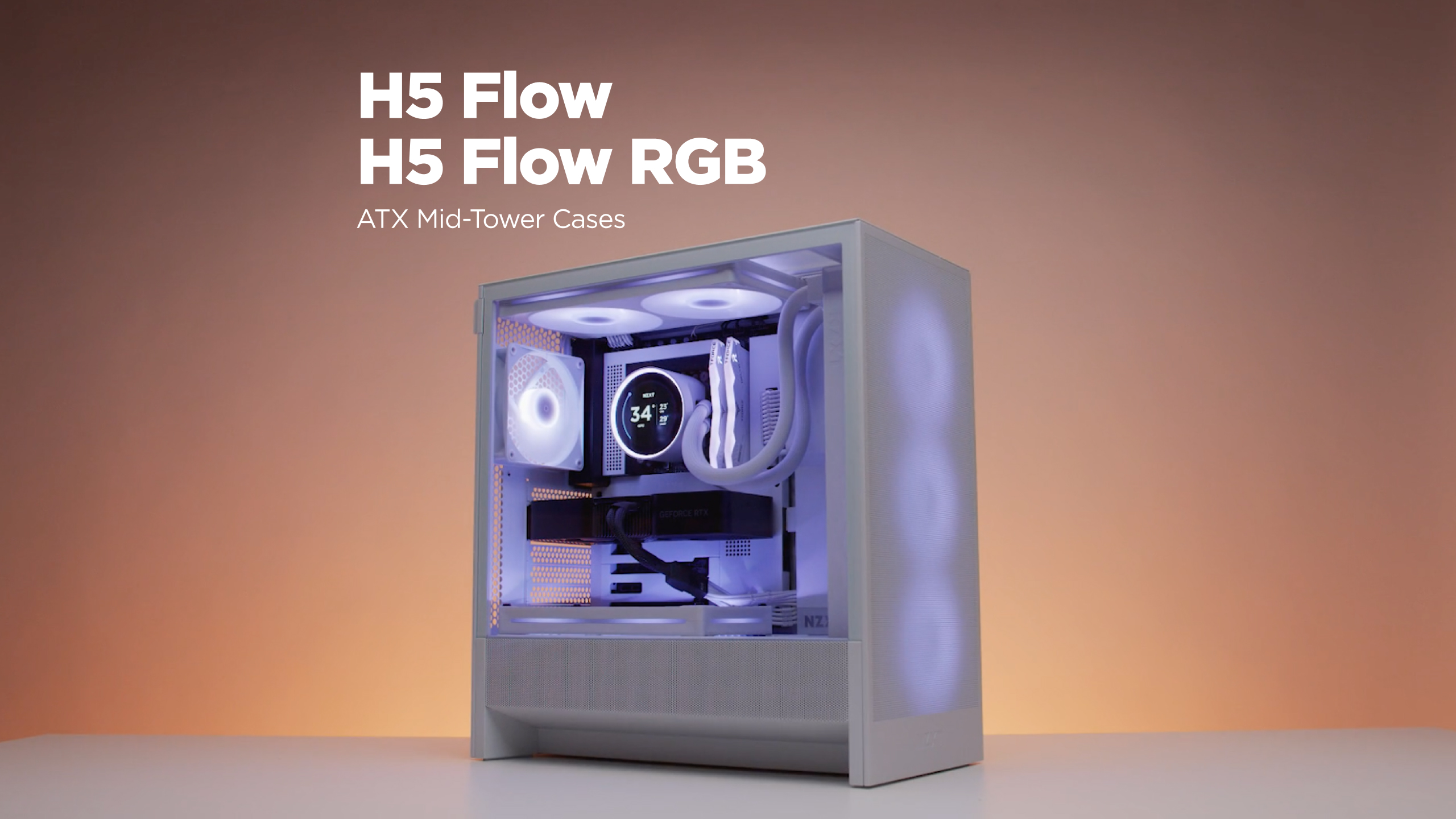 NZXT H5 Flow - Compact ATX Mid-Tower PC Gaming Case - High Airflow