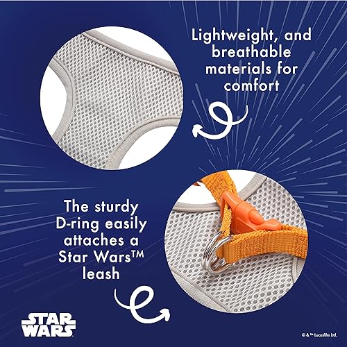 Miniatura 3 de Star Wars  Arnés de cosplay de Darth Vader para perros medianos, talla mediana (M)  Lindo arnés para perro talla mediana, color negro, arnés sin