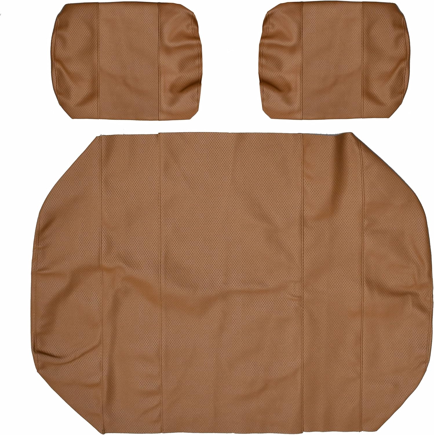 Seat Cover Replacement for Club Car Carry Golf Cart - Front Or Rear Bench Seat - Premium Marine Vinyl - 5 Panel Stitching - Staple On Installation - Two-Tone Golf Cart Seat Covers (Tan)