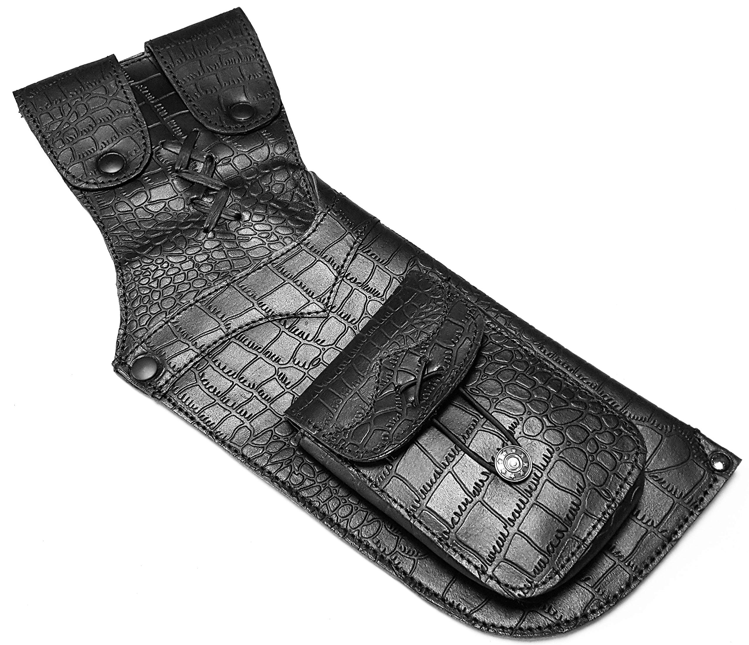 Carcaj de piel resistente con grabado pitón tradicional para flechas 4