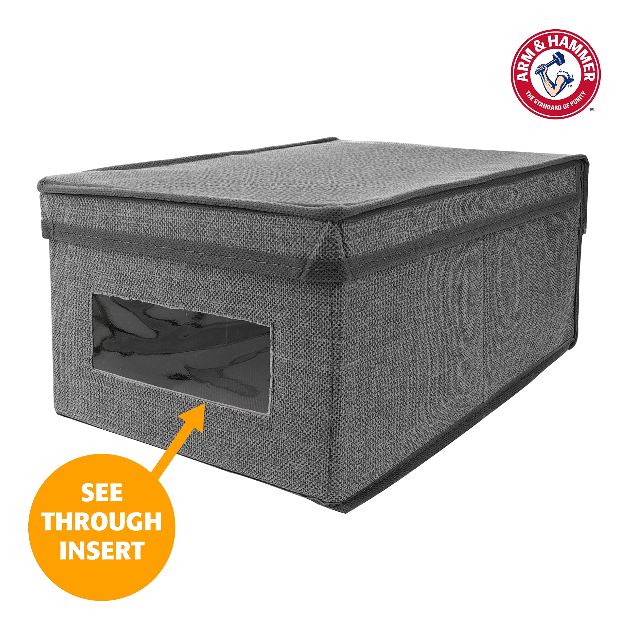 Arm & Hammer Bed Shoe Storage Box, Grey