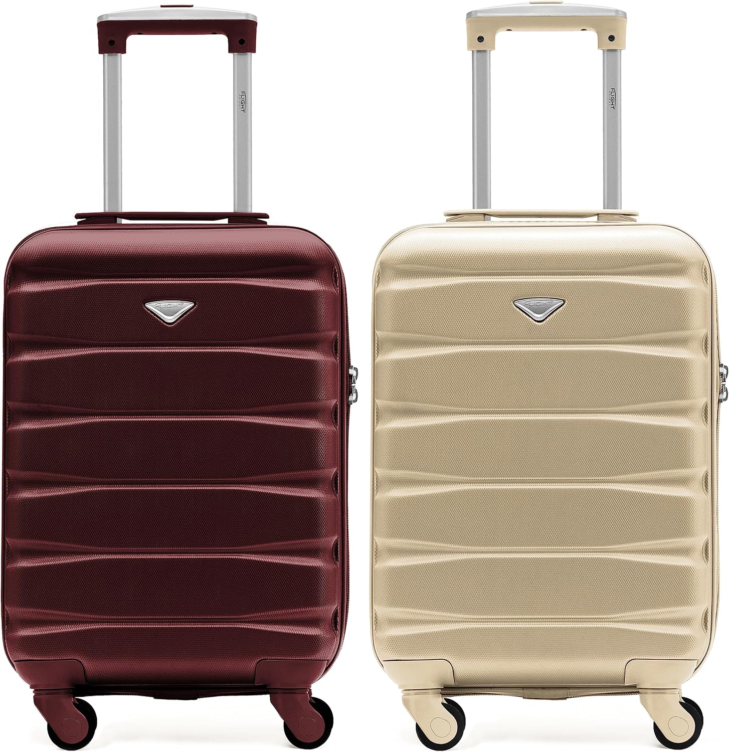 Flight Knight Valigia leggera in ABS 3 dimensioni compatibile con Alitalia, EasyJet, RyanAir, Air Italy e molti altri! Trolley Bagaglio A Mano 55 x 35 x 20 cm Bagaglio Grande con 4 Ruote,