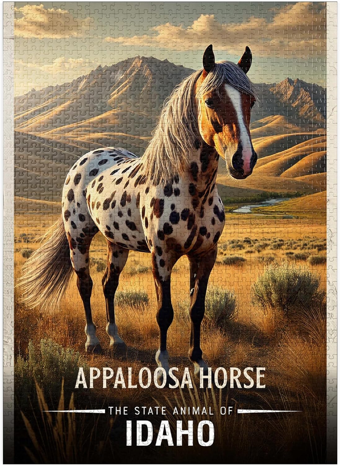 MyPuzzle Idaho, Appaloosa Horse: State Animals Series - Premium 1000 Piece Jigsaw Puzzle for Adults
