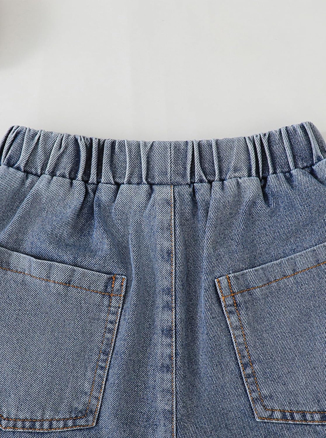 Hilinker Girls Denim Shorts Star Patch Elastic Waist Ripped Jean Shorts with Pocket Summer Clothes - Image 6