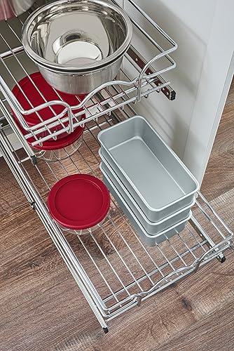 Miniatura 10 de Rev-A-Shelf Kitchen Cabinet Pull Out Shelf and Drawer Organizer Slide Out Pantry Storage Basket in Multiple Sizes, 15 x 20 In, 5WB1-1520CR-1