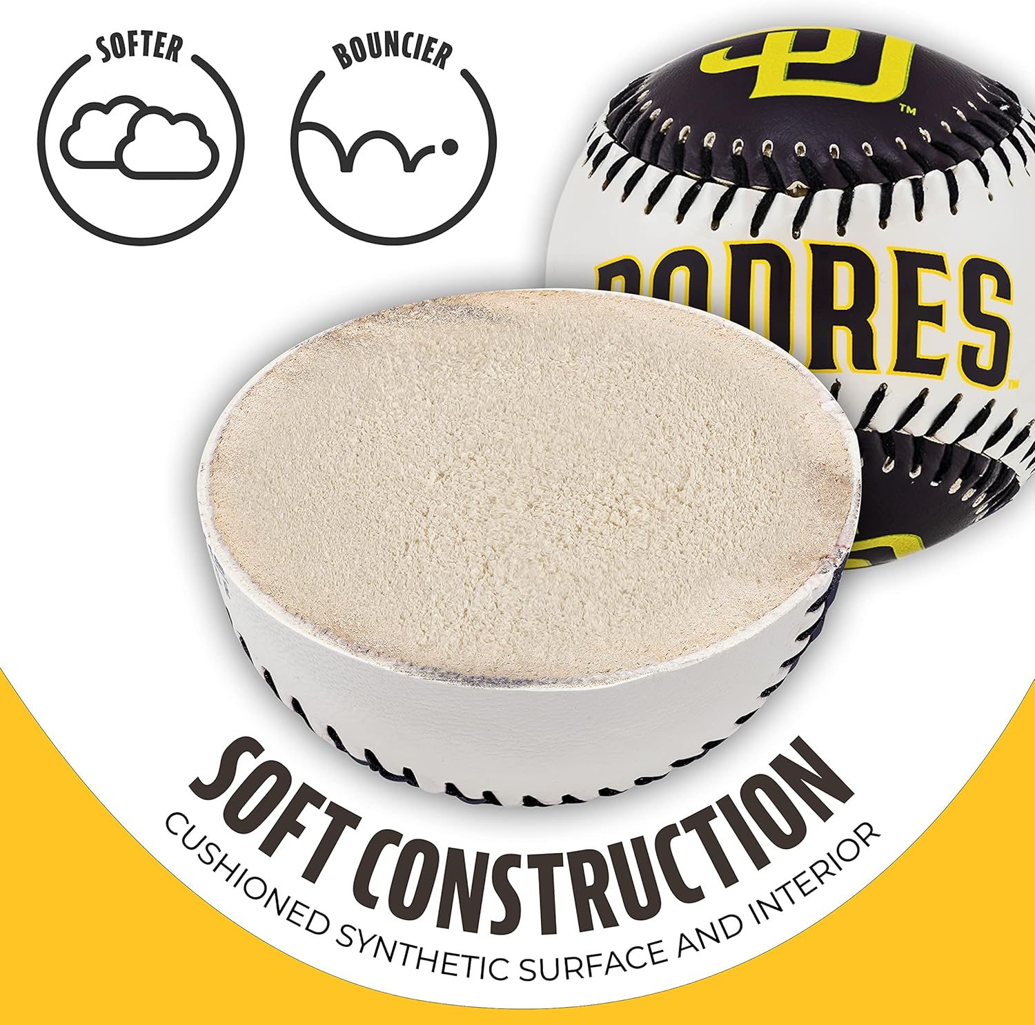 Franklin Sports San Diego Padres MLB Team Baseball - MLB Team Logo Soft Baseballs - Toy Baseball for Kids - Great Decoration for Desks and Office : Sports Award Certificates : Sports & Outdoors