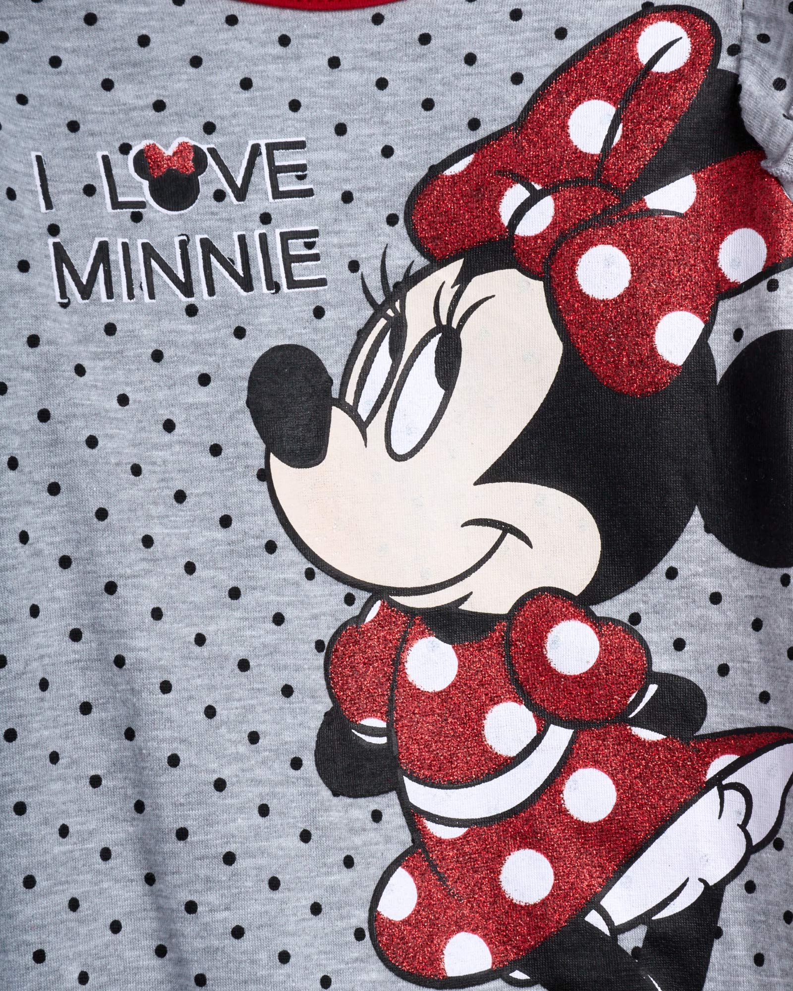 Disney Baby Girls Romper 2 Pack: Minnie Mouse Ruffle Sleeve Romper (Newborn/Infant), Size 0-3 Months, Red/Black/White Polka-Dot Minnie