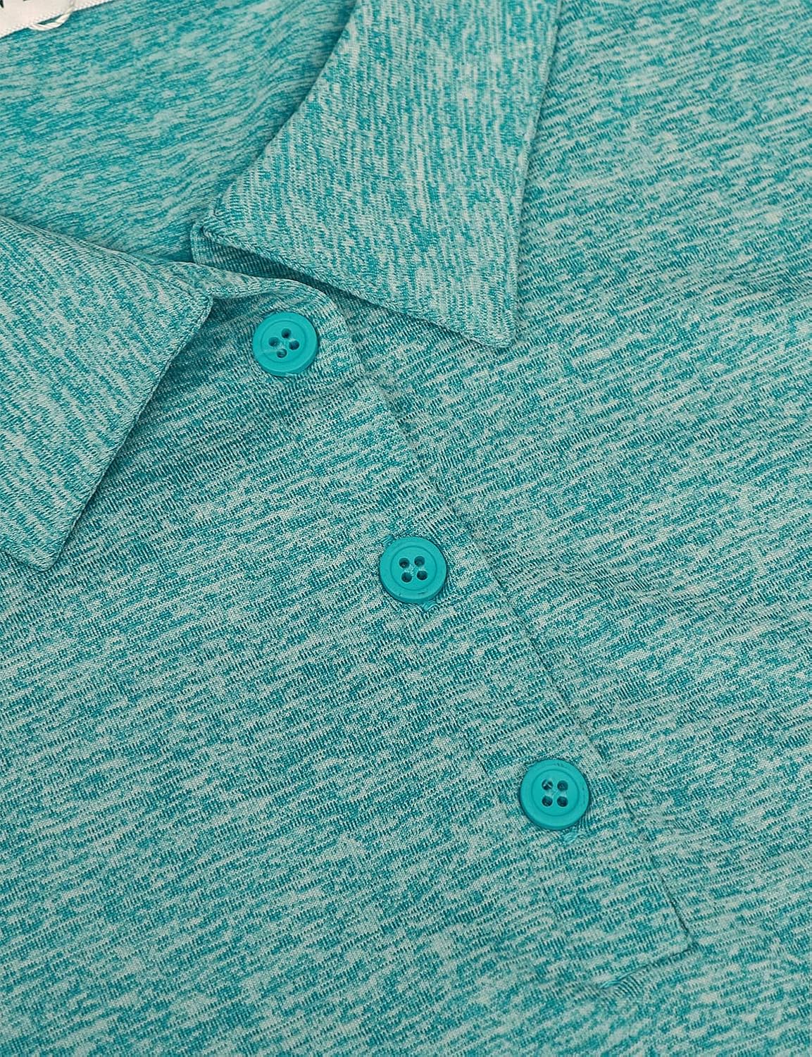 Vldnery Polo Shirts for Women Moisture Wicking Athletic Loose Workout 3-Button Yoga Tennis Golf Button Shirts - Image 4