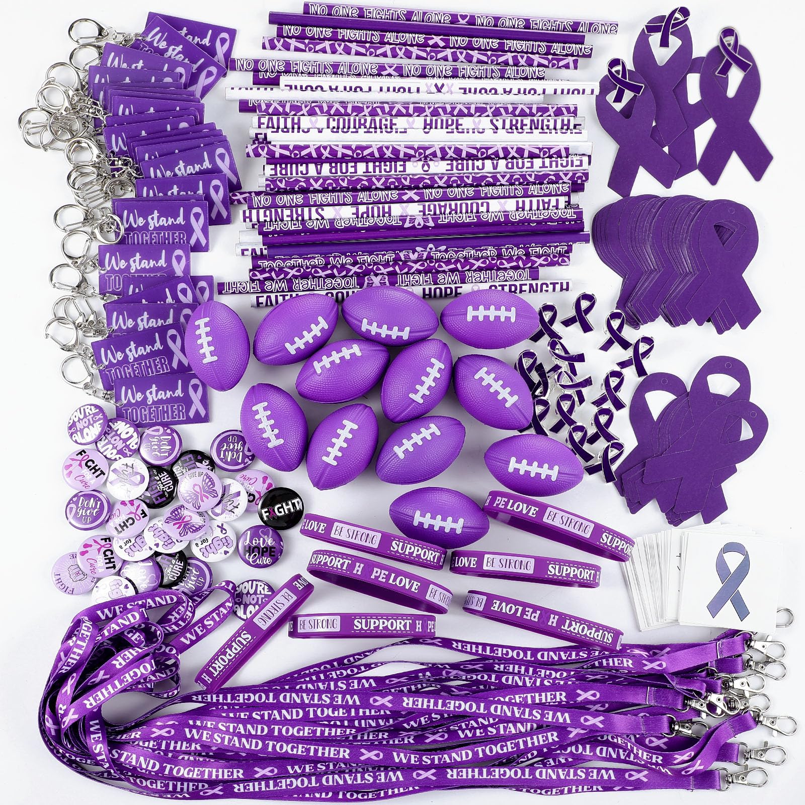 Hollowfly 400 Pcs Domestic Violence Awareness Items Purple Ribbon Awareness