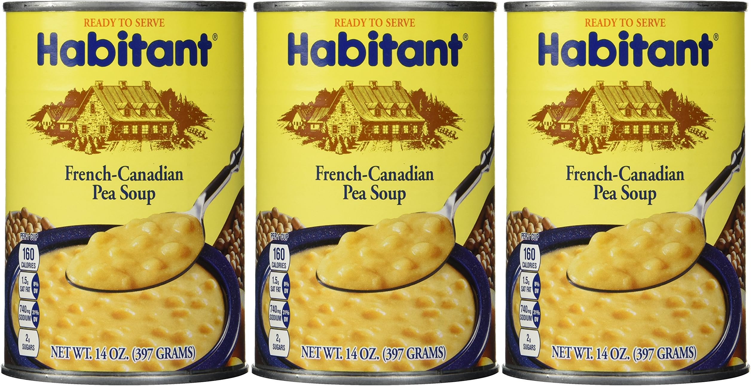 French Canadian Yellow Pea Soup (Pack of 3) 14 oz Cans