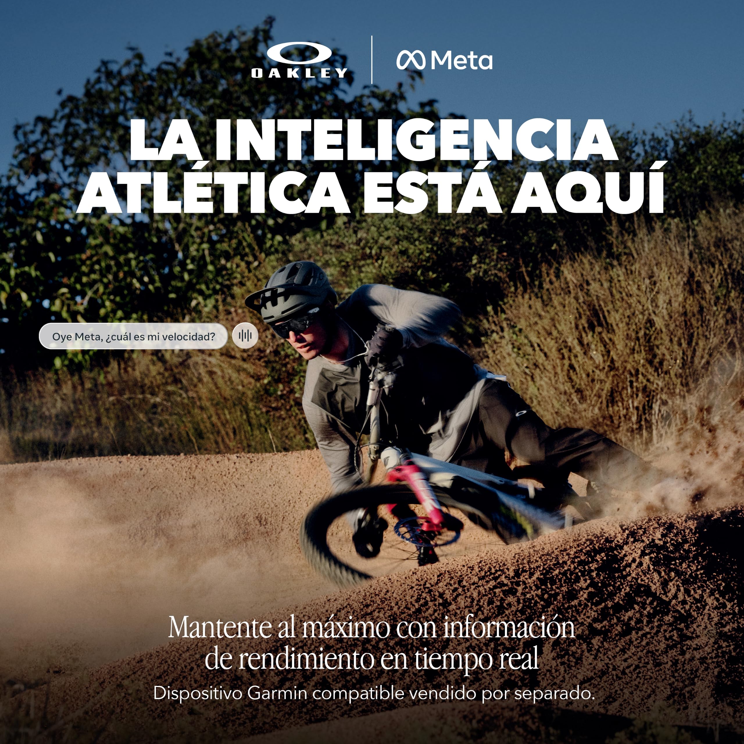 Oakley Meta Vanguard Gafas IA para Hombre, Mujer — Gafas Deportivas de Rendimiento — Cámara 12 MP, 3K Ultra HD, Garmin, IP67 Resistente al Agua — Montura Blanca, Lente Prizm Sapphire