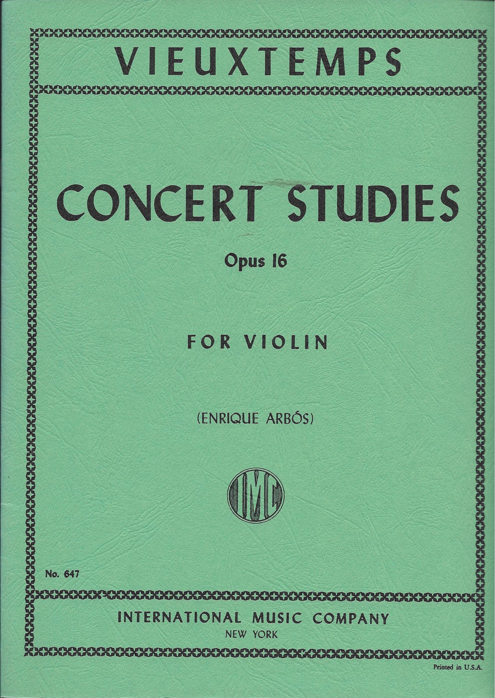 Vieuxtemps Concert Studies for Violin Opus 16 édition de prestige pour violon