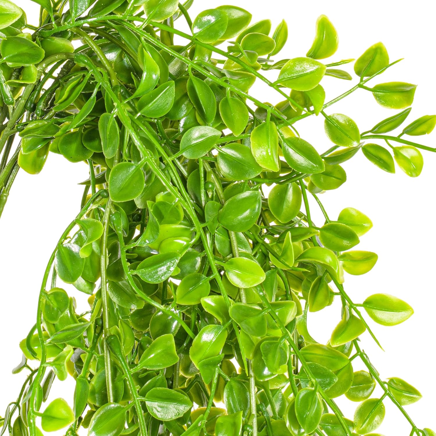 Vickerman Everyday 31" Artificial Green Mini Leaf Hanging Bush UV Resistant 2 Pack - Faux Indoor Outdoor Decorative Plant - Greenery for Home Or Office Decor - Maintenance Free