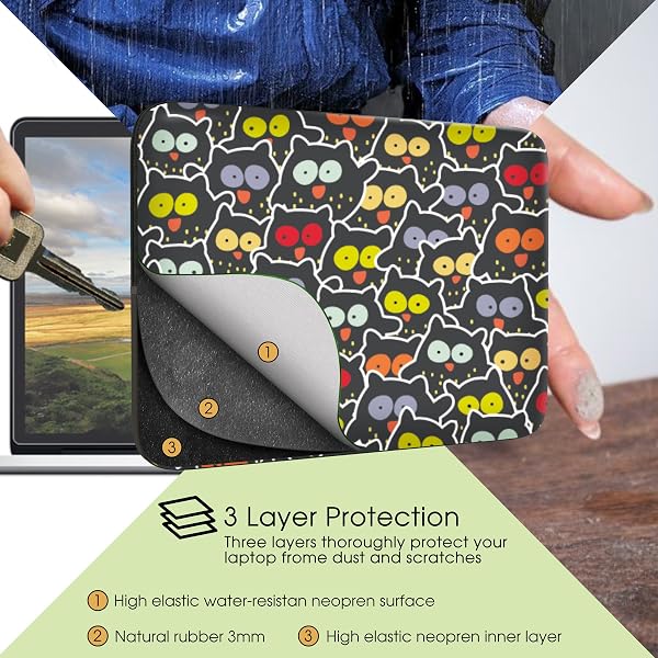 Sidorenko Laptop Tasche für 17-17,3 Zoll - Universal Notebooktasche Schutzhülle - Laptoptasche aus Neopren, PC Computer Hülle Sleeve Case Etui, Grau - 3