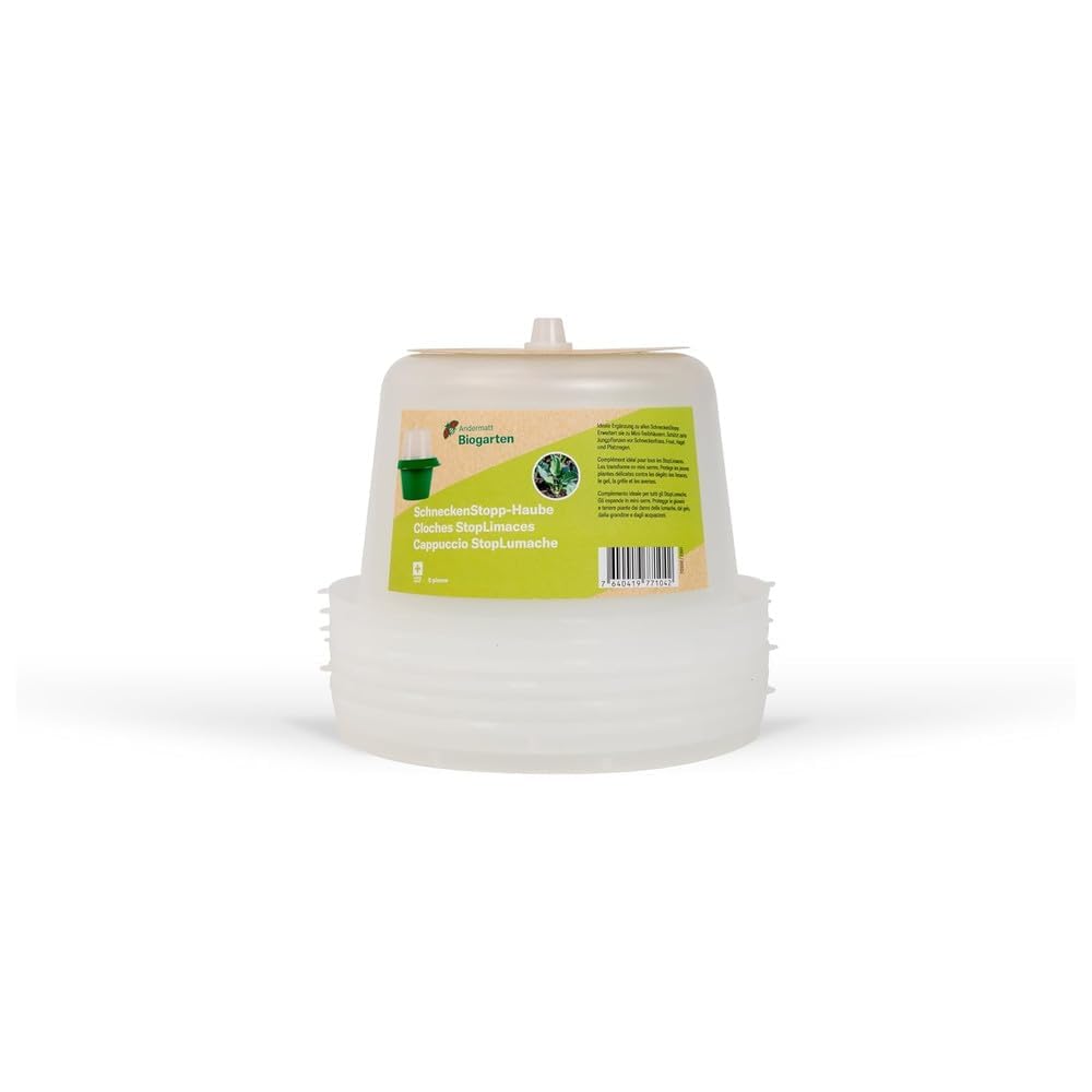 Andermatt Biogarten SchneckenStopp Haube – natürlicher Schneckenschutz, Schutzhaube vor Schnecken, Hagel, Frost & Platzregen, Mini-Treibhaus für besseres Pflanzenwachstum, transparent, 12er Pack