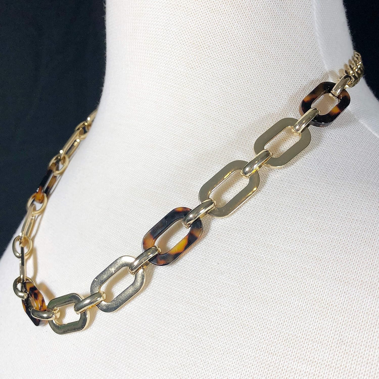 Gypsy Jewels Speckled Brown Tortoise Shell Resin Beads Statement Necklace & Dangle Earrings Set