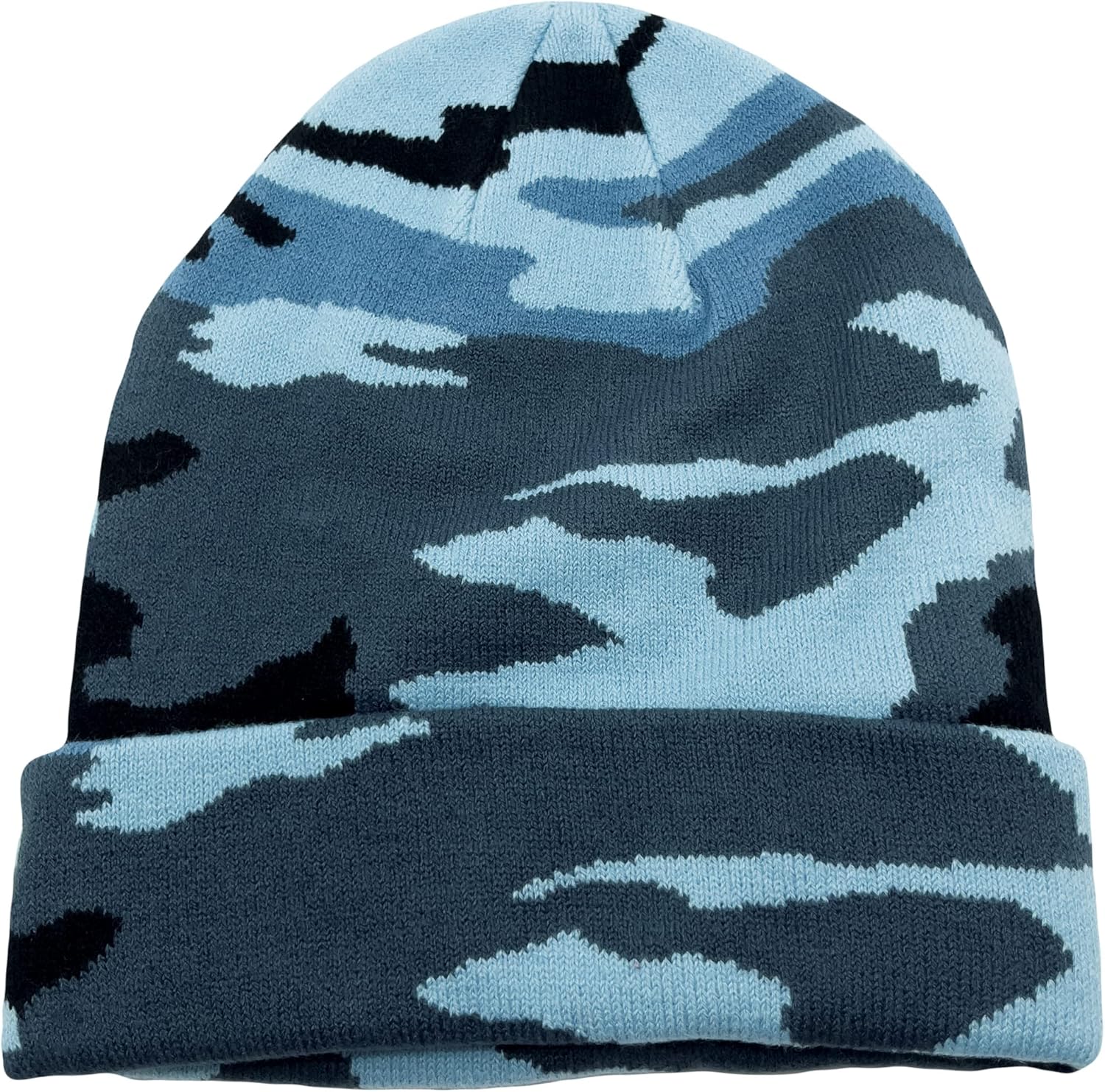 Unisex Knit Soft Warm Cuffed Beanie Hat Winter Camo Hats for Men Women - Image 3