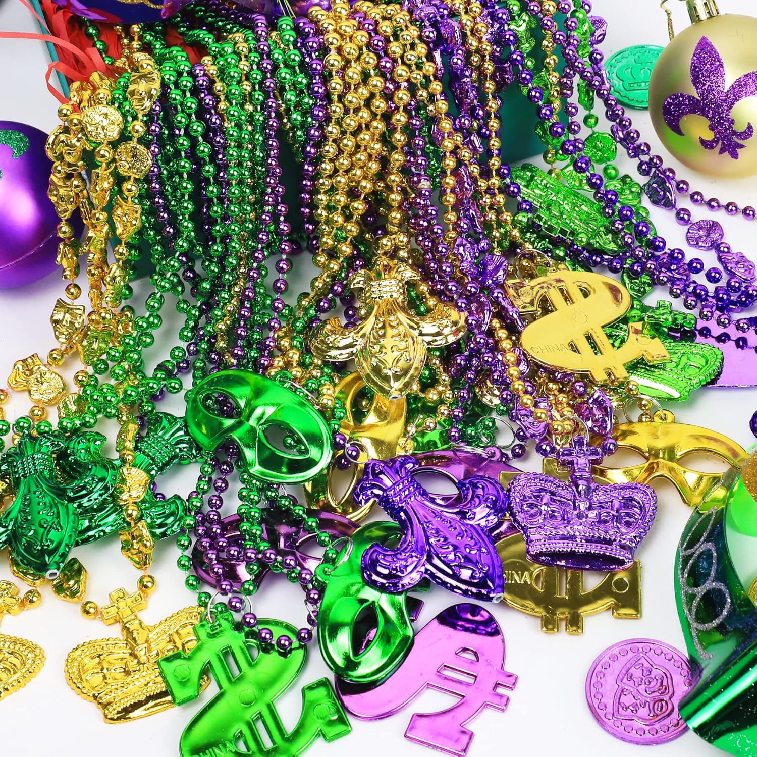 Lote De 15 Collares De Cuentas De Plástico Para Fiestas - Mardi Gras, Disfraces, Decoración