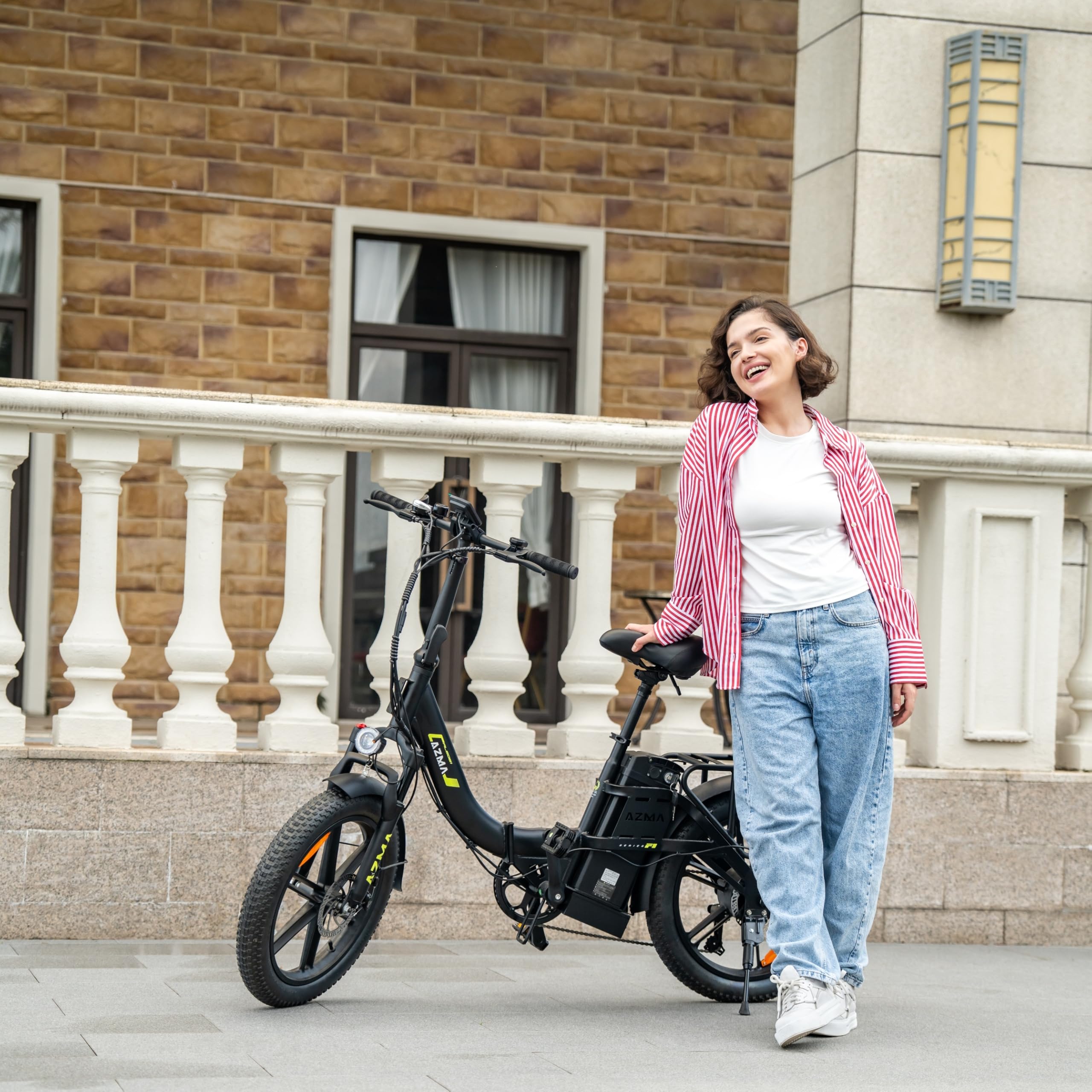 AZMA Bici Elettrica Pieghevole, 20" Bici Elettrica Uomo Donna mit 36V20.8Ah/15Ah Batteria Rimovibile, Autonomia 100-150, 7 Velocità Ebike per Pendolari Urbani e MTB