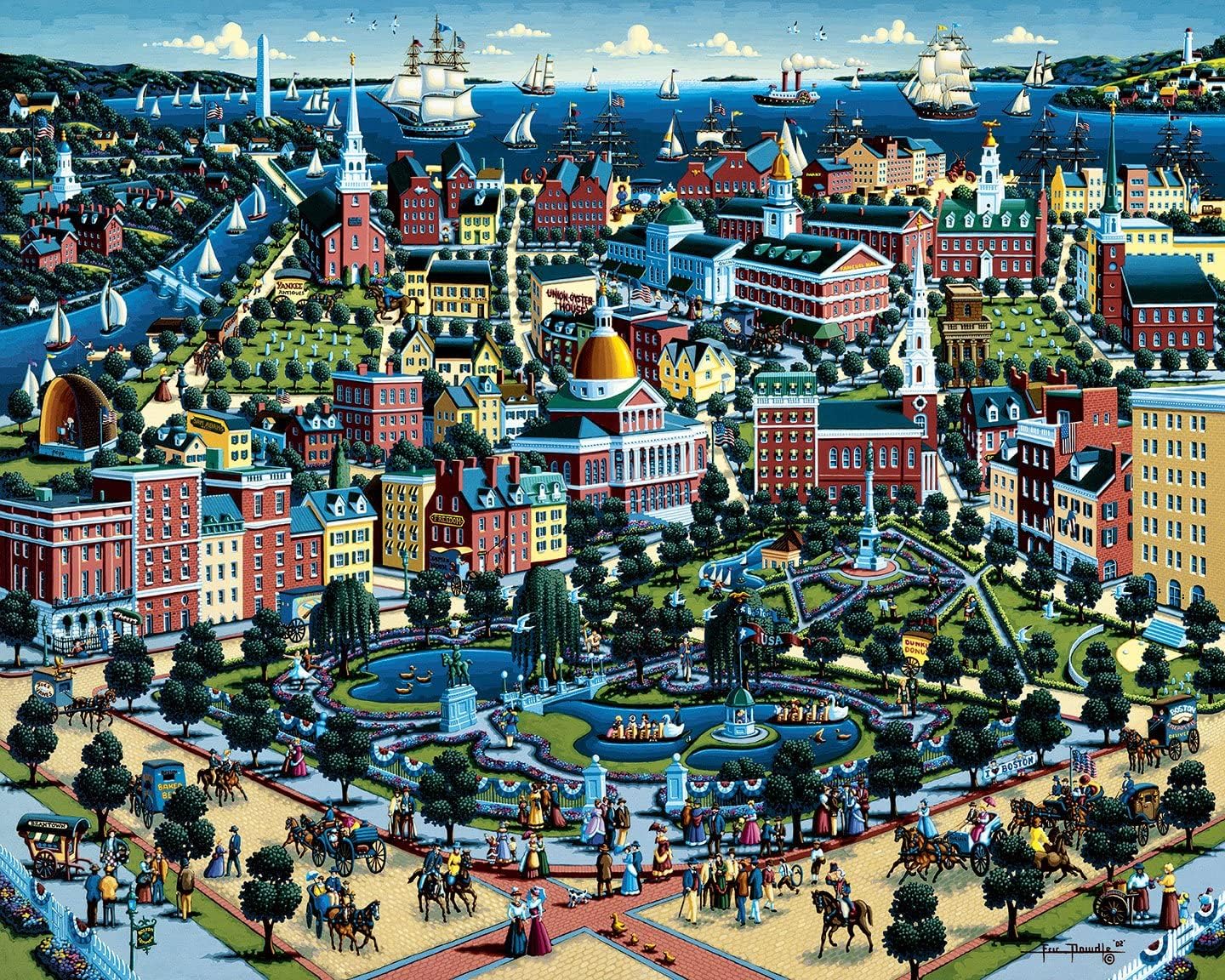 Dowdle Folk Art Boston Commons Puzzle