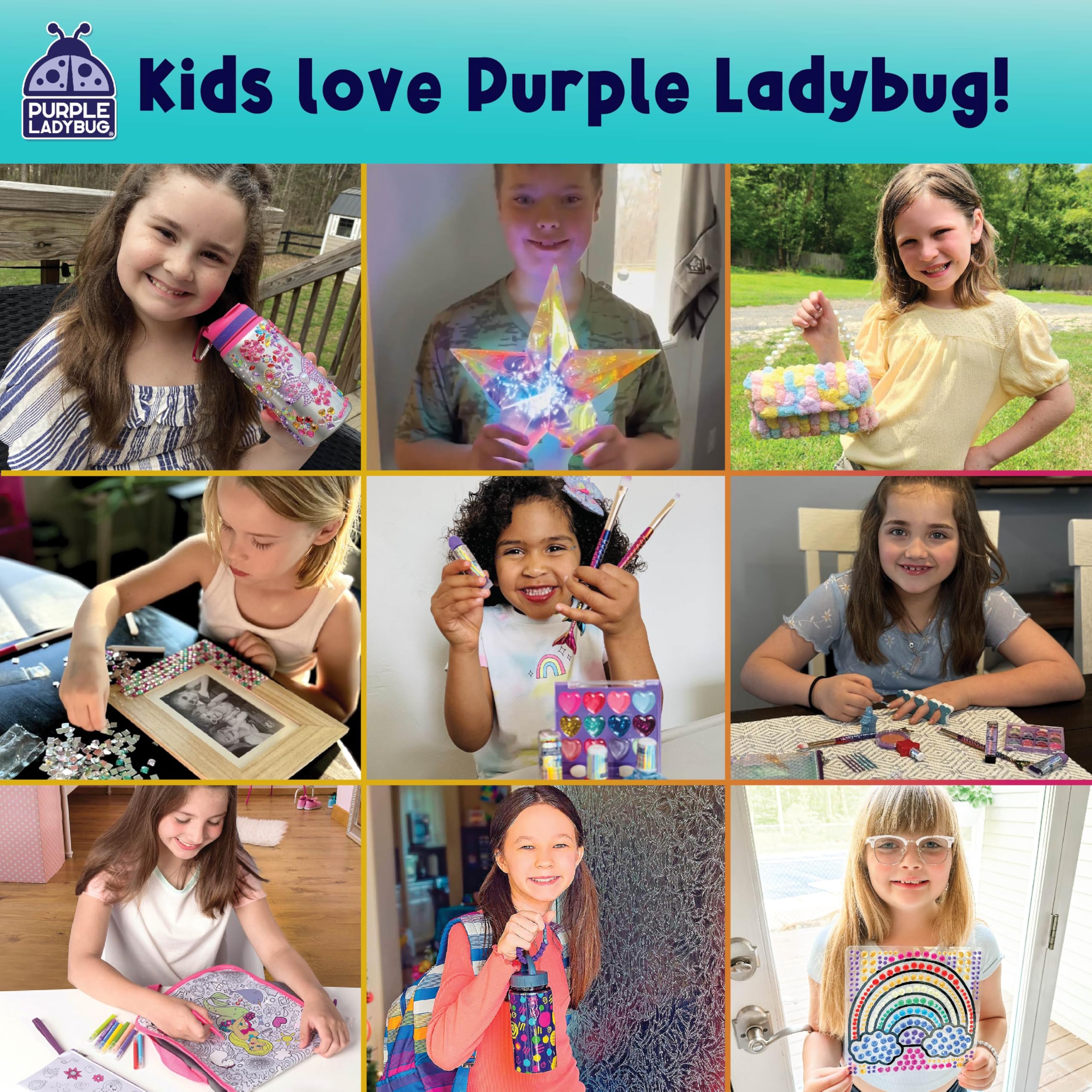 Purple Ladybug Zestaw do robienia balsamów do ust dla dziewcząt w wieku 8 lat - stwórz własny zestaw balsamów do ust - wspaniałe prezenty dla dziewczynki w wieku 9, 10, 11, 12 lat, zestaw artystyczny,