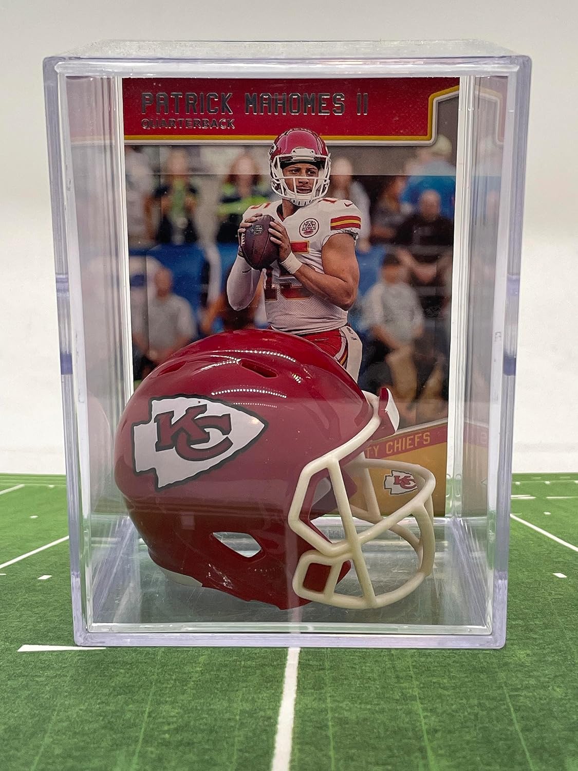 Kansas City Chiefs NFL Helmet Shadowbox w/Patrick Mahomes II card