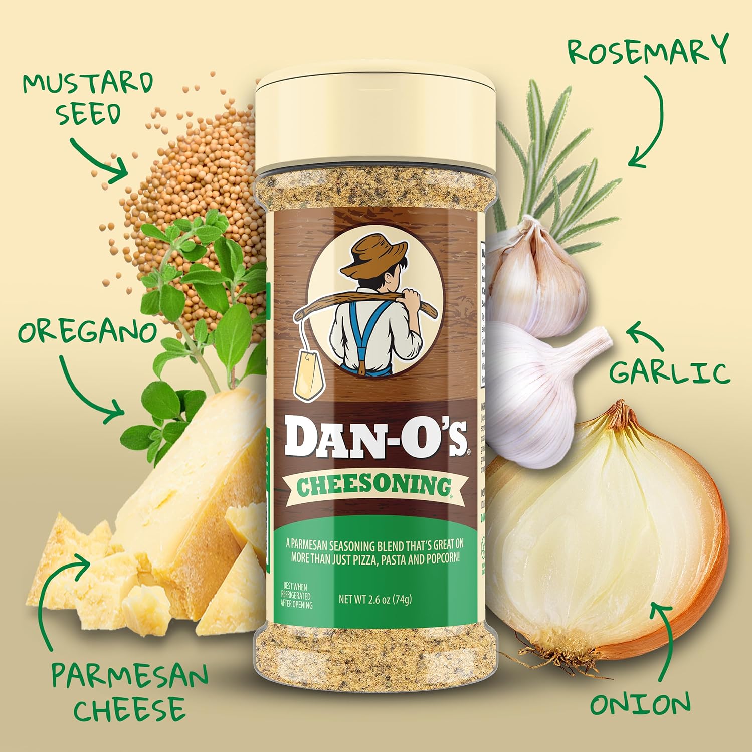 Dan-O's 3 Bottle Cheesoning Seasoning Set, Small Bottles, 3 Pack, Includes Red Pepper, Jalapeño and Cheesoning Seasonings, Sugar Free, Zero Calorie, Use this Seasoning Kit in Pasta, Toppings or Sauce - Image 4