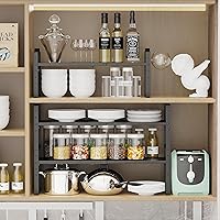 Vista 11 de Expandable Shelf for Cabinet Organizer Adjustable Stackable Spice Rack at Kitchen and Bathroom More, Counter Countertop Cupboard Organization Pantry
