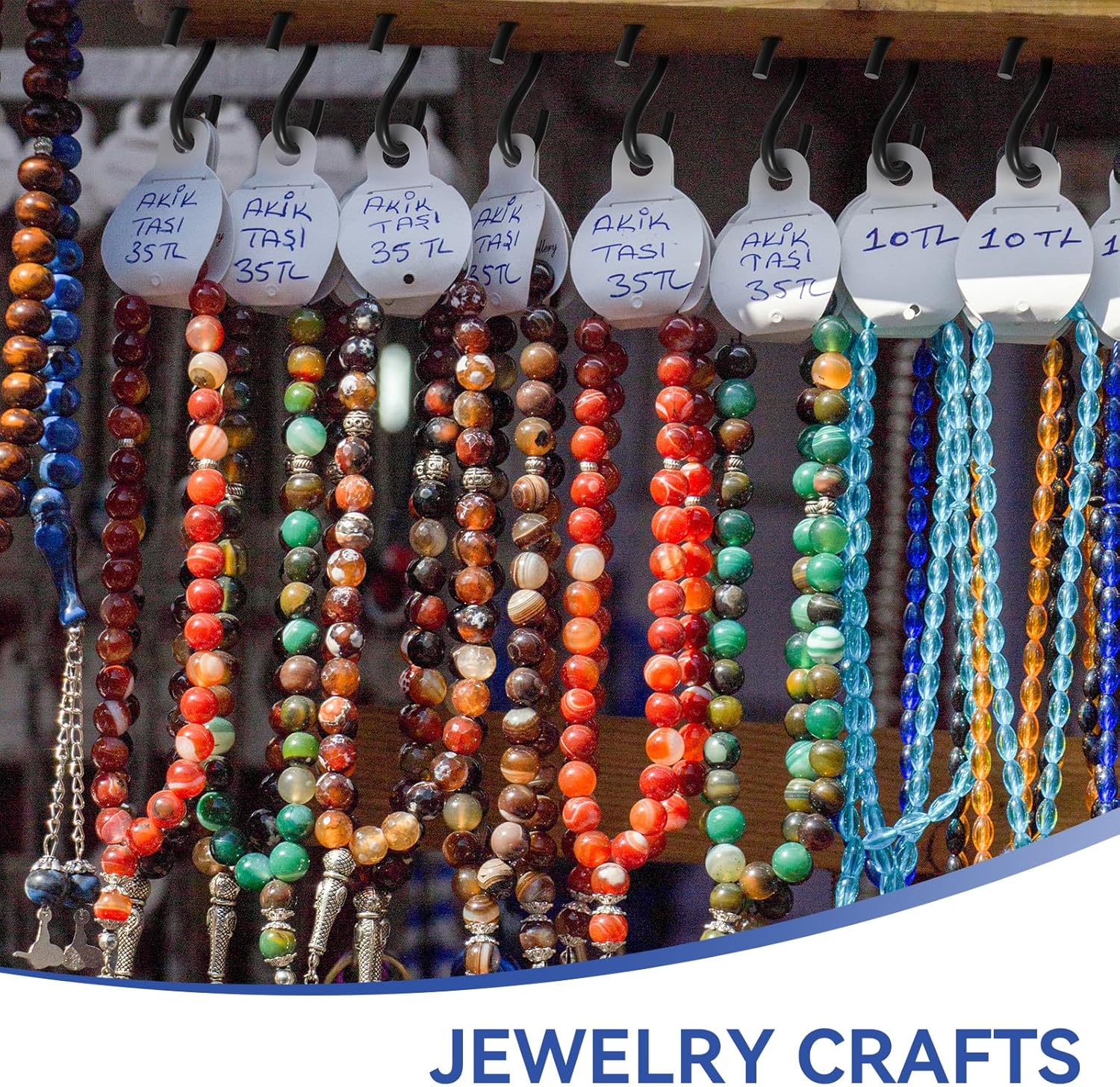 50PCS 1 Inch S Hooks, Mini Black Carbon Steel Metal S Hooks for Hanging Plants, DIY Crafts, Jewelry, Key Chains, Christmas Ornaments - Image 5