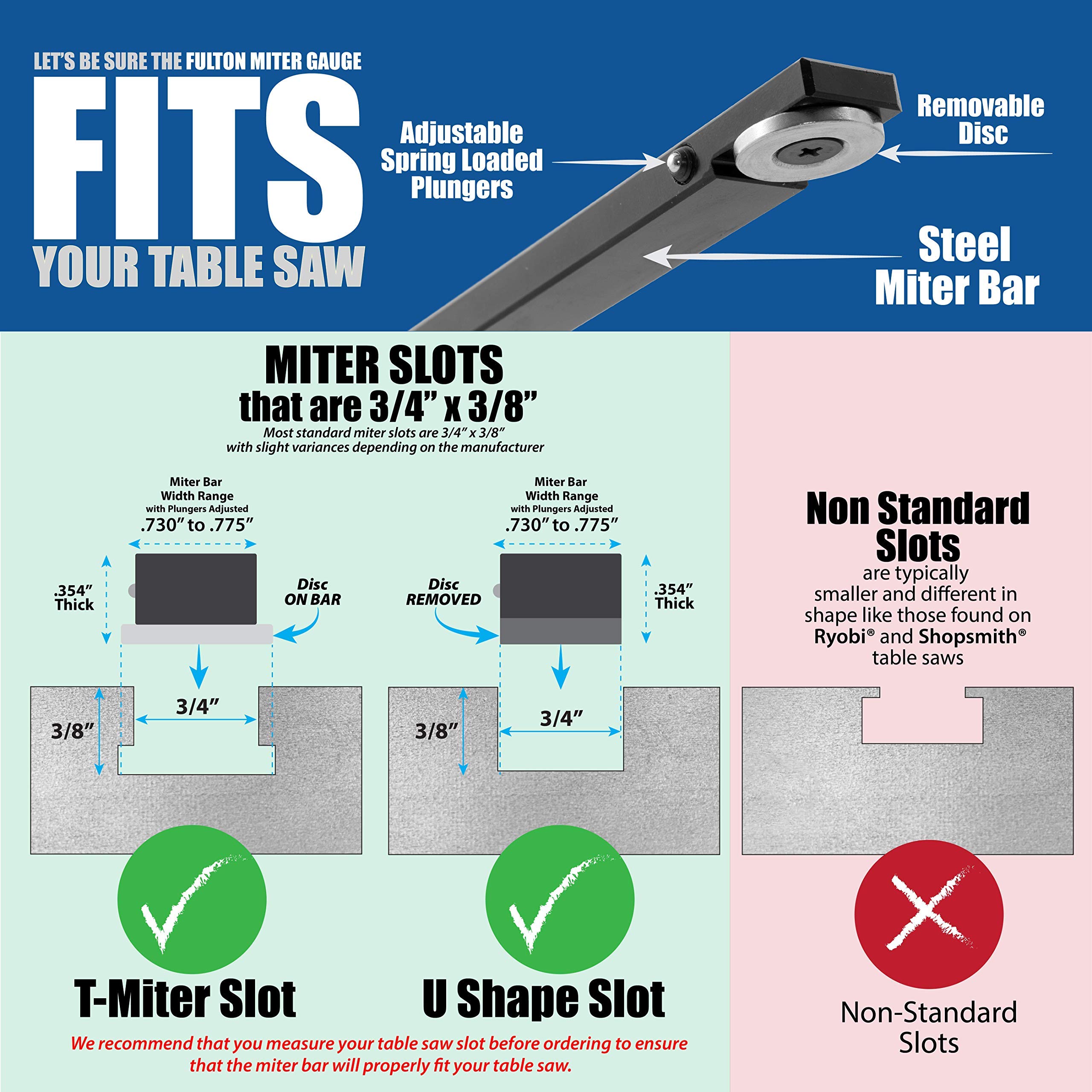 Fulton Precision Miter Gauge with 