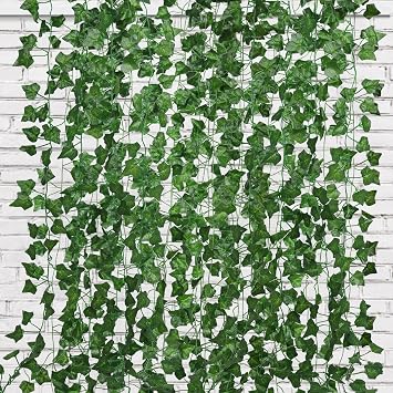 RECUTMS 24 Pcs Artificial Greenery Foliage Ivy Vines for Wall Decor 173FT