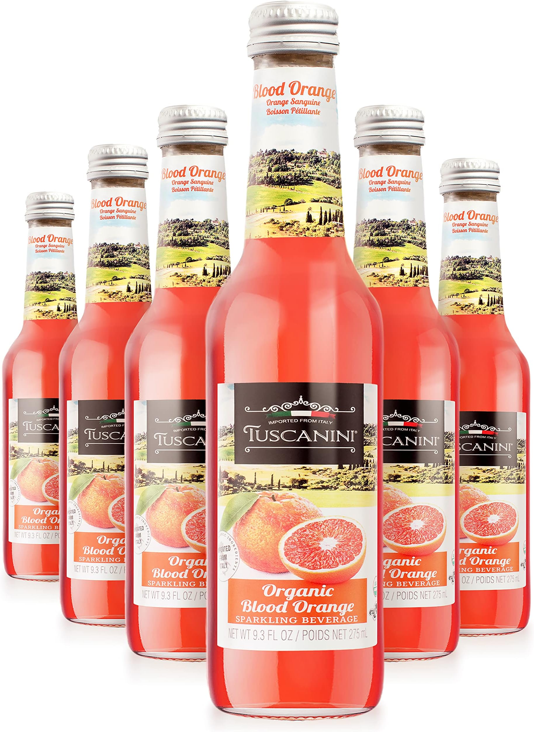 Organic Blood Orange Soda (6 Pack) Contains 16% Real Juice! No Food Coloring or Artificial Flavors, Imported From Italy