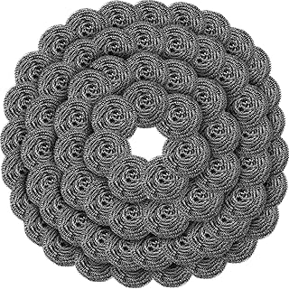 Roshtia 40 Pcs Stainless Steel Scrubber Bulk Large Steel Wool Scrubber 50 Gram Stainless Scourers Sponges Scouring Pads for Cleaning Dishes, Stoves, Pots, Pan, Cooker Hoods