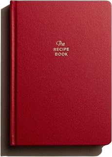Kunitsa Co. Red Hardcover Recipe Notebook: 100 Blank Pages with Chef Journaling Prompts - Keepsake Gift for Home Cooks