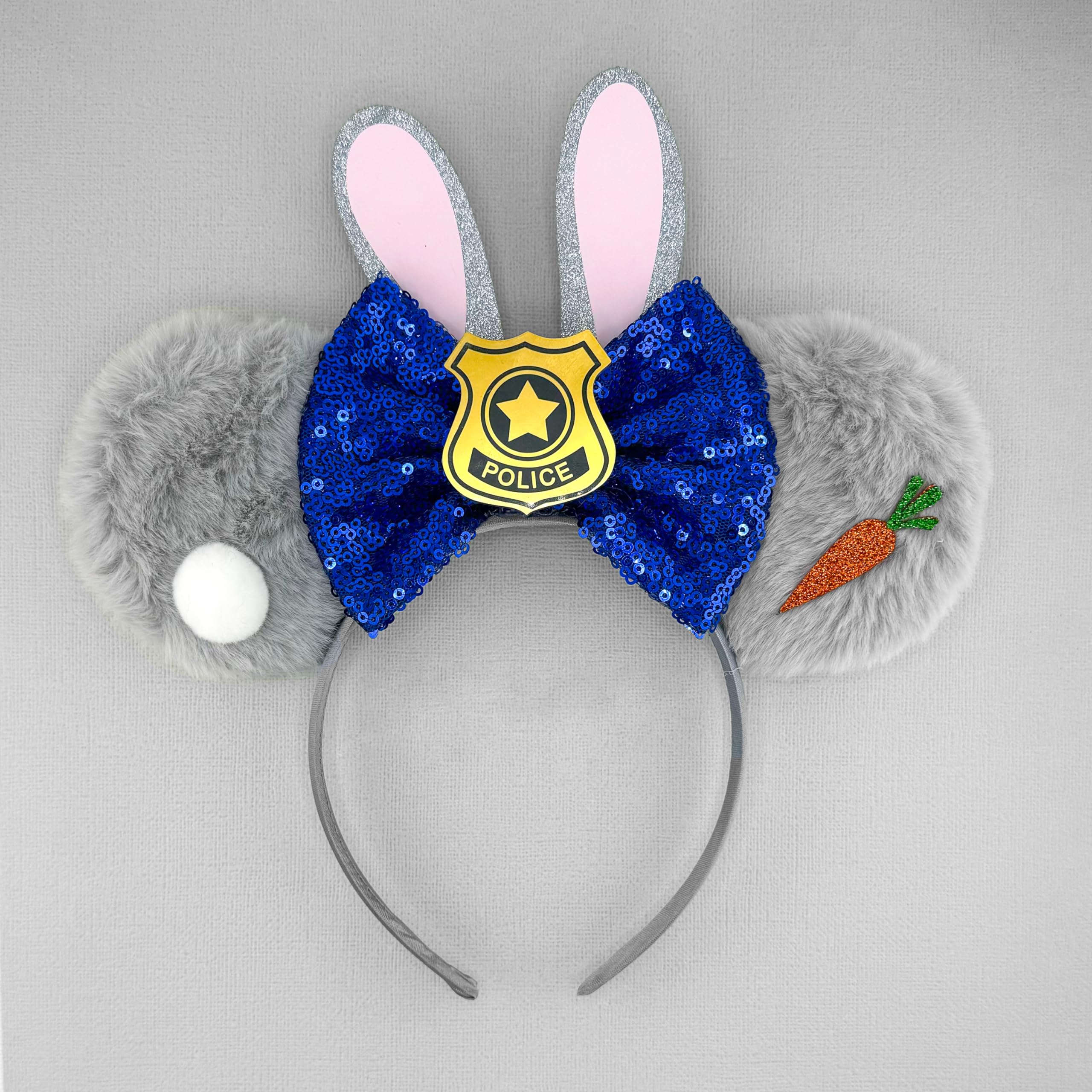 Little Ears Boutique Judy Hopps Zootopia Mouse Ears Headband, Blue, 9-11 Inches, Unisex-Adult, Kids 5+, Adults