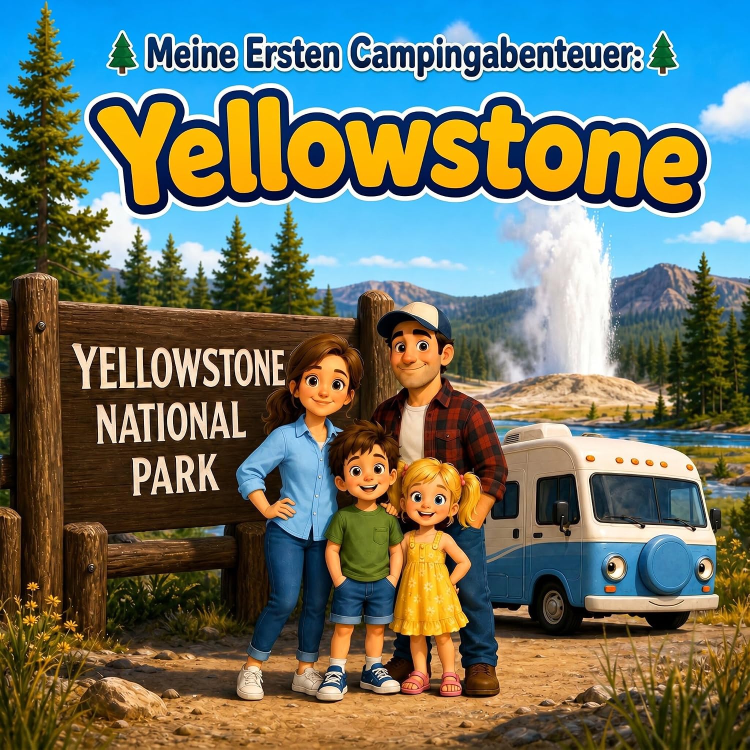 Meine Ersten Campingabenteuer: Yellowstone: Eine sanfte Geschichte über Natur, Camping und die Entdeckung des Yellowstone-Nationalparks (German Edition)