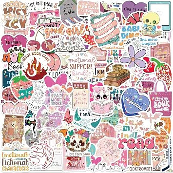 126 PCS Holographic Kindle Sticker for Adults - Premium Bookish Vinyl Sticker, Waterproof BookTok Reader Gifts, Dark Romance/Spicy Mafia Theme Laptop Accessories