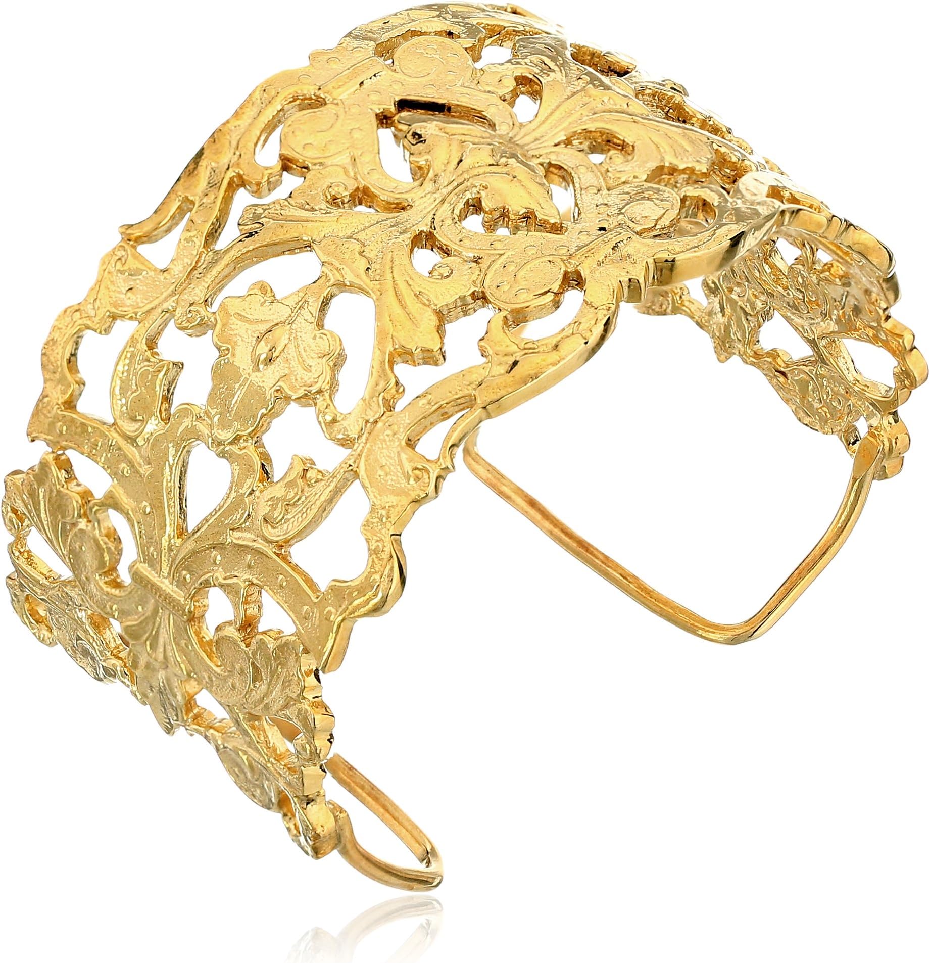 Eddera Jewelry "Athenia" Gold-Plated Cuff Bracelet, 6"